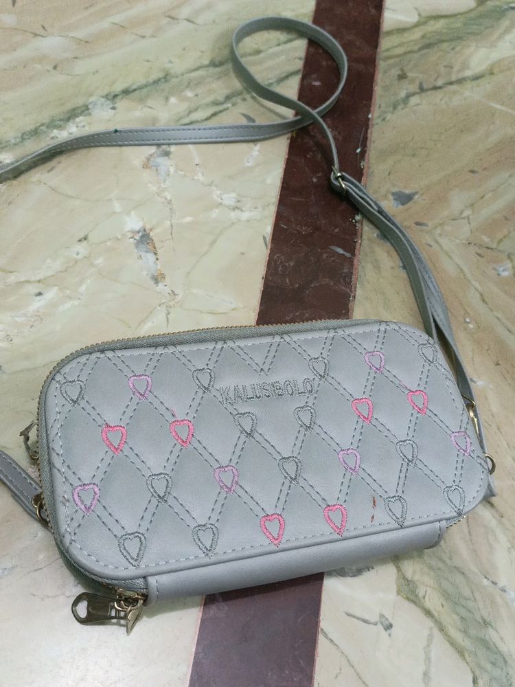 Grey Colour Girlish Sling Bag