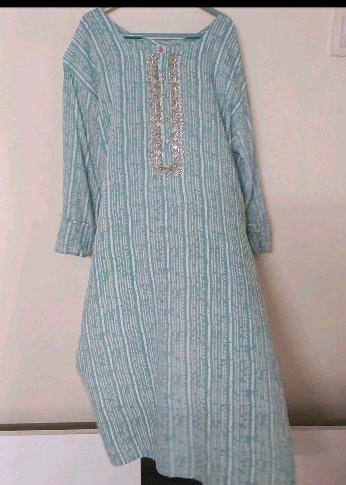 Sky Blue Casual Kurti