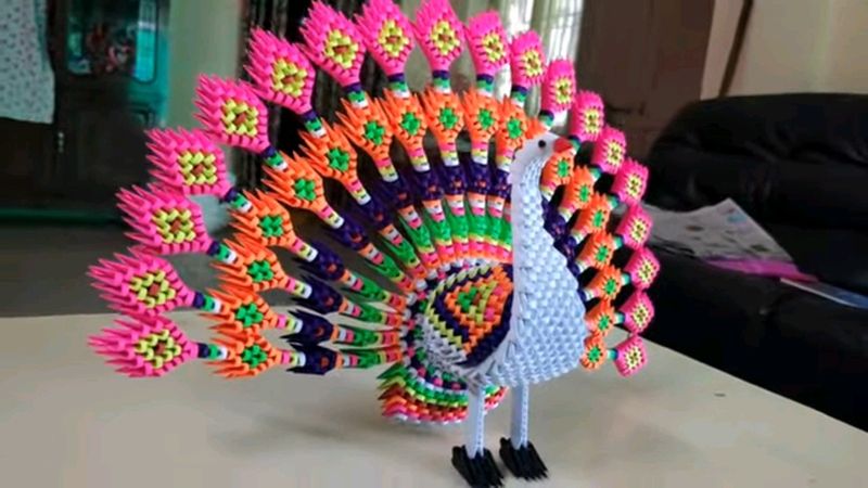 3d Origami Peacock