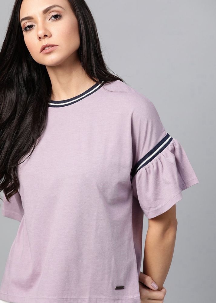 Roadster Lavender Bell Sleeve Top