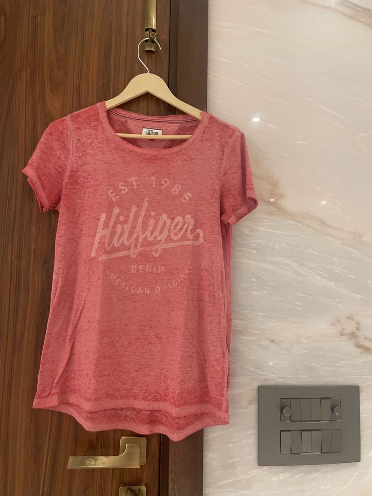 Tommy Hilfiger Tie Dye Effect Pink Top