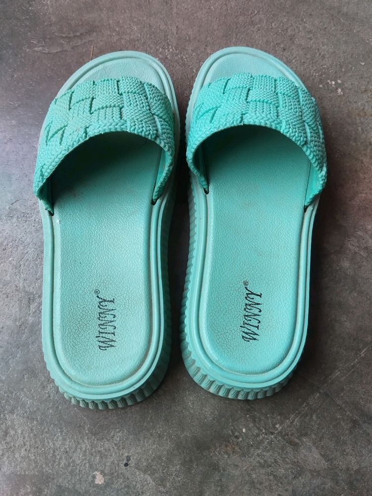 New Trendy Seagreen Flip Flops