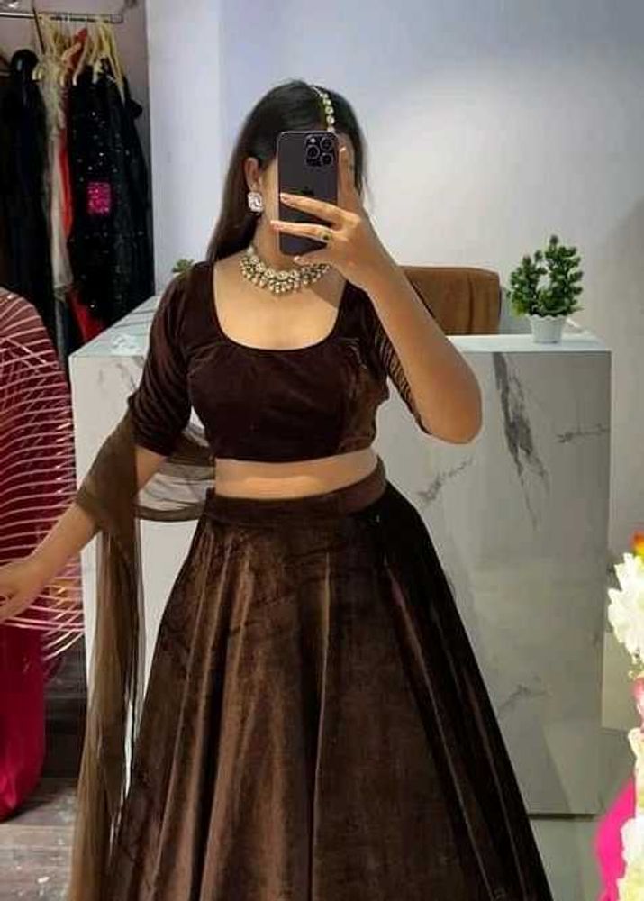 velvet choli lehenga