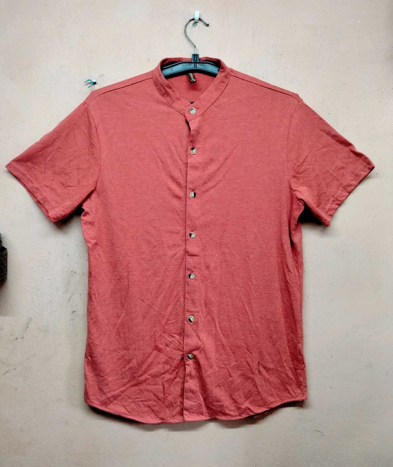 Campus Sutra Men Pink Cotton Shirt.