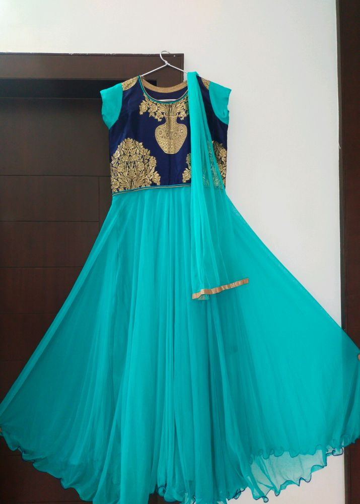 Long Anarkali One-Piece Dress with Dupatta