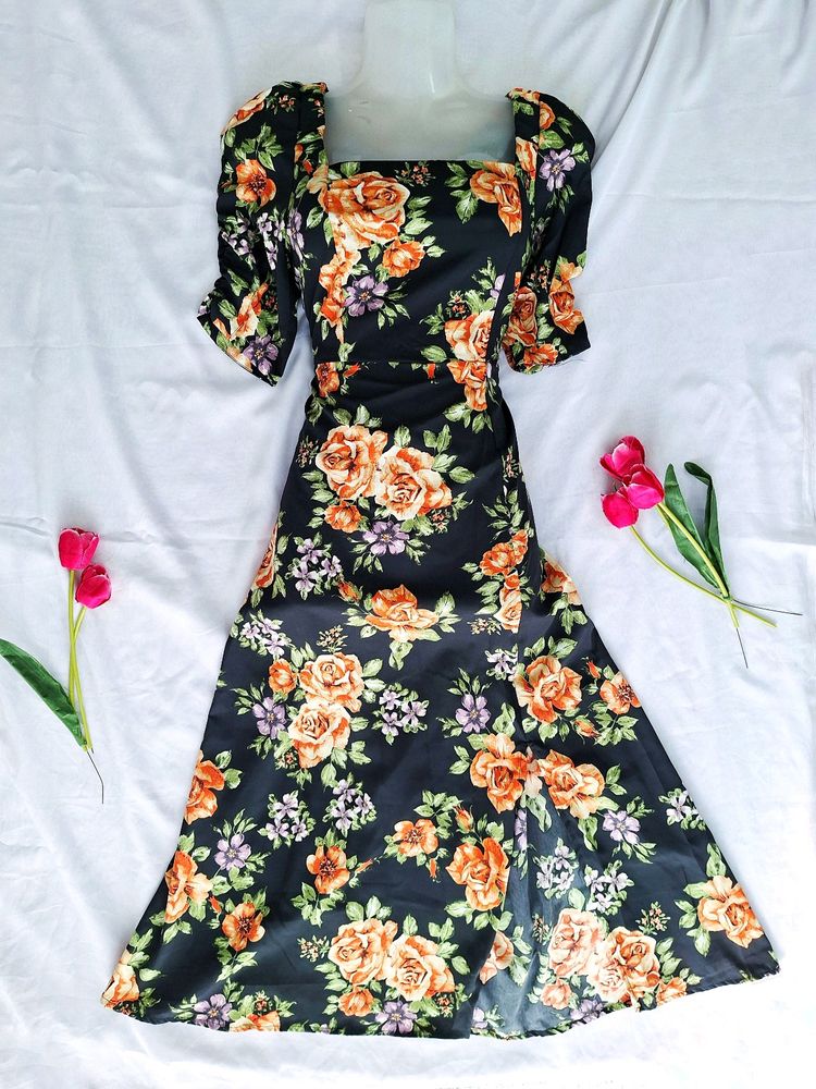 Beautiful Black Floral Maxi Dress