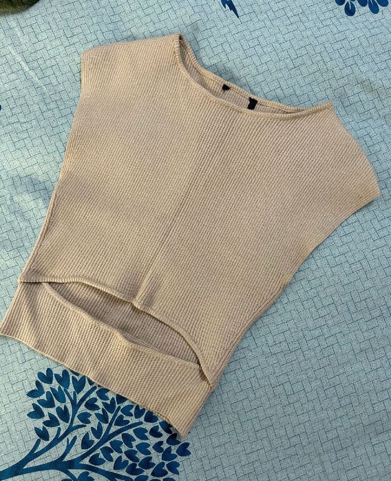 RIBBED KHAKHI TOP