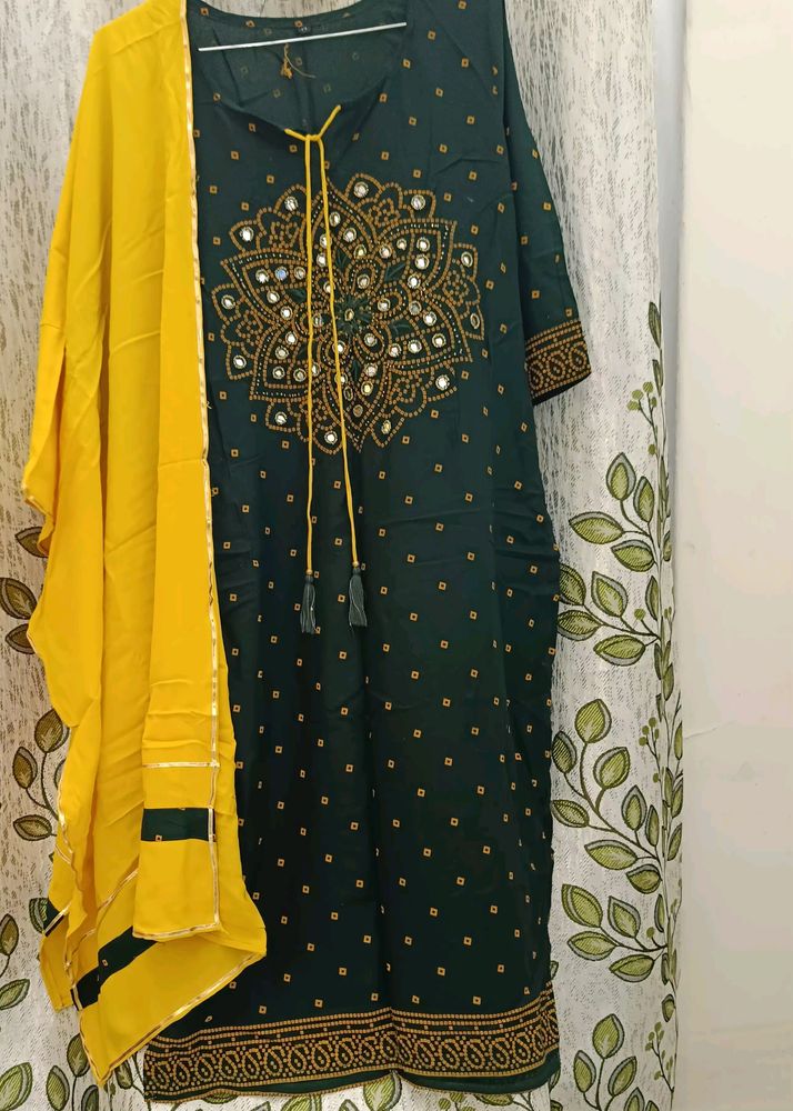 Kurti Palazzo N Dupatta Set