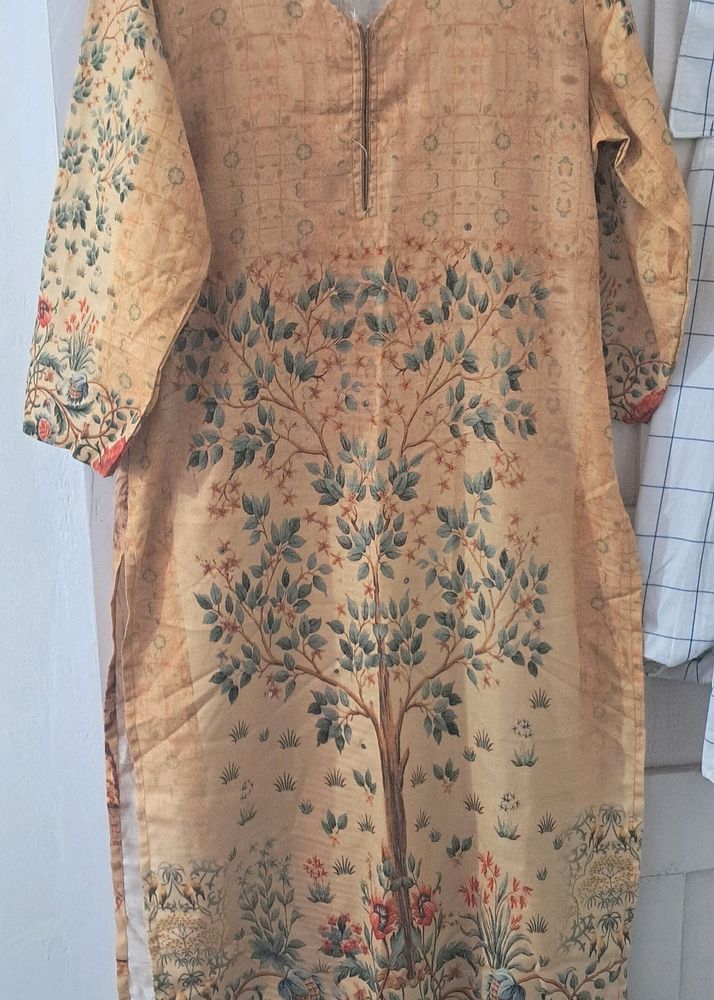 Beautiful Printed Yellow Kurta