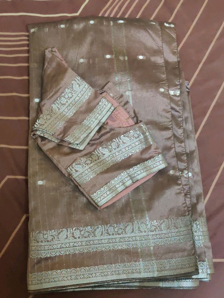 Block Print Saree With Blouse