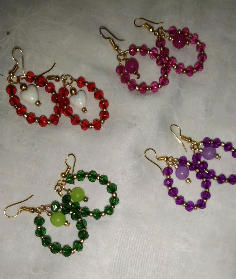 ♥️ 💚 💜💗 Combo Pack Beautiful Home Made Earings