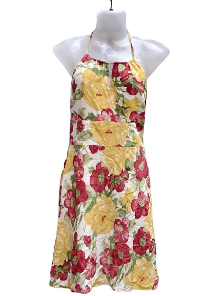 Pinteresty Yellow Halterneck Floral Dress <3