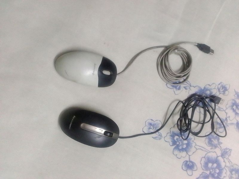 2 Original Lenovo Long Wired Mouse