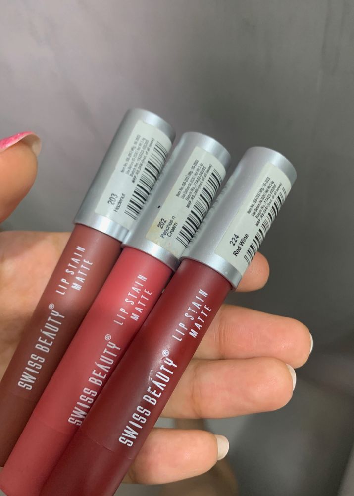 Set Of 3 Swiss Beauty Lipsticks