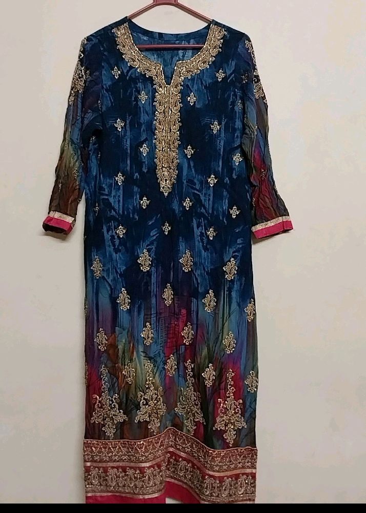 Beautiful Full Handworked Kurta Pant And Duppata