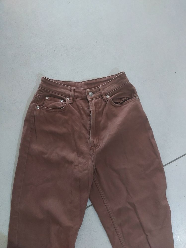 H&M Divided Brown Mom Jeans