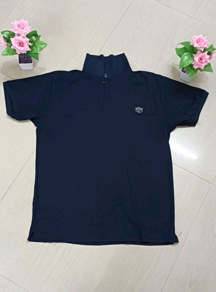 Navy Blue Men Looking Smart T.Shirt