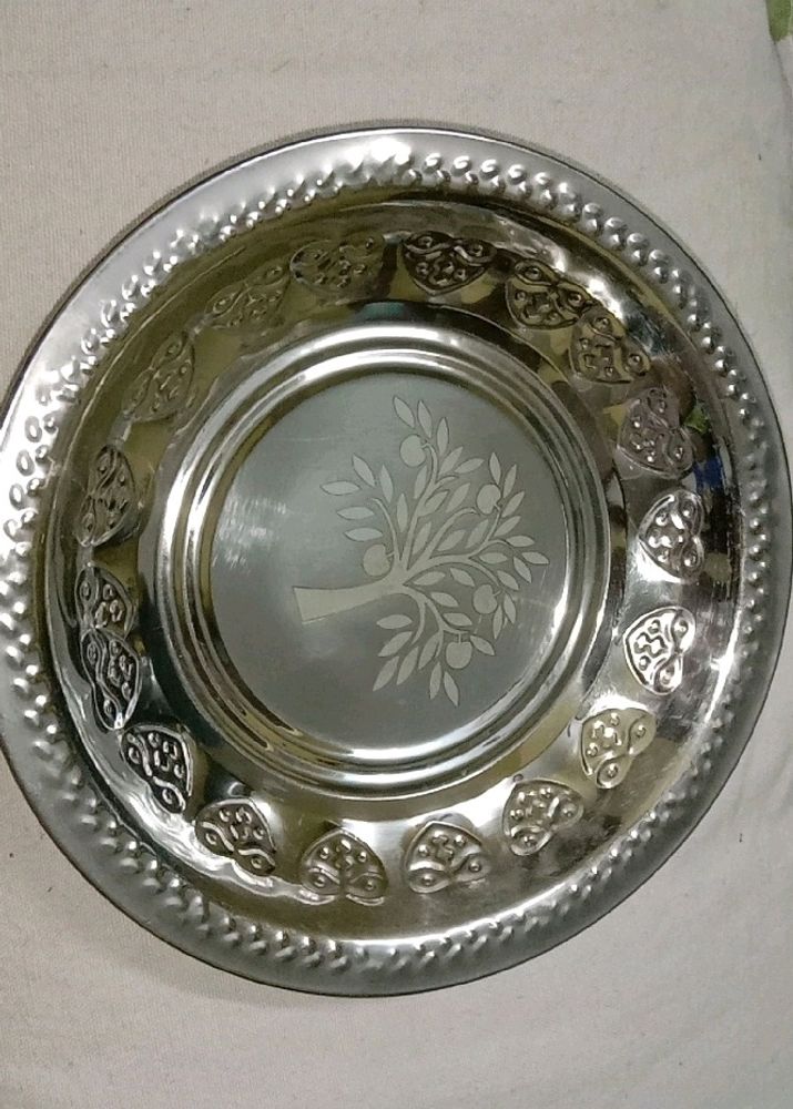 Stainless Steel Pooja Thali Plate