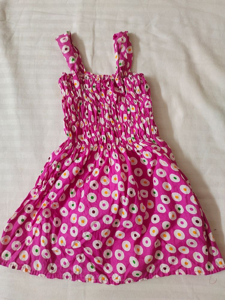 New Pink Sleevless Frock For 3 To 6 Months