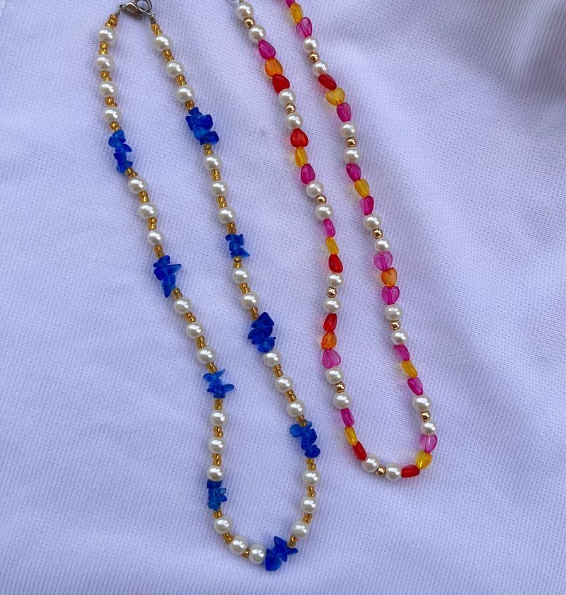 Fashion Necklace Pearls And Stonecut Beads