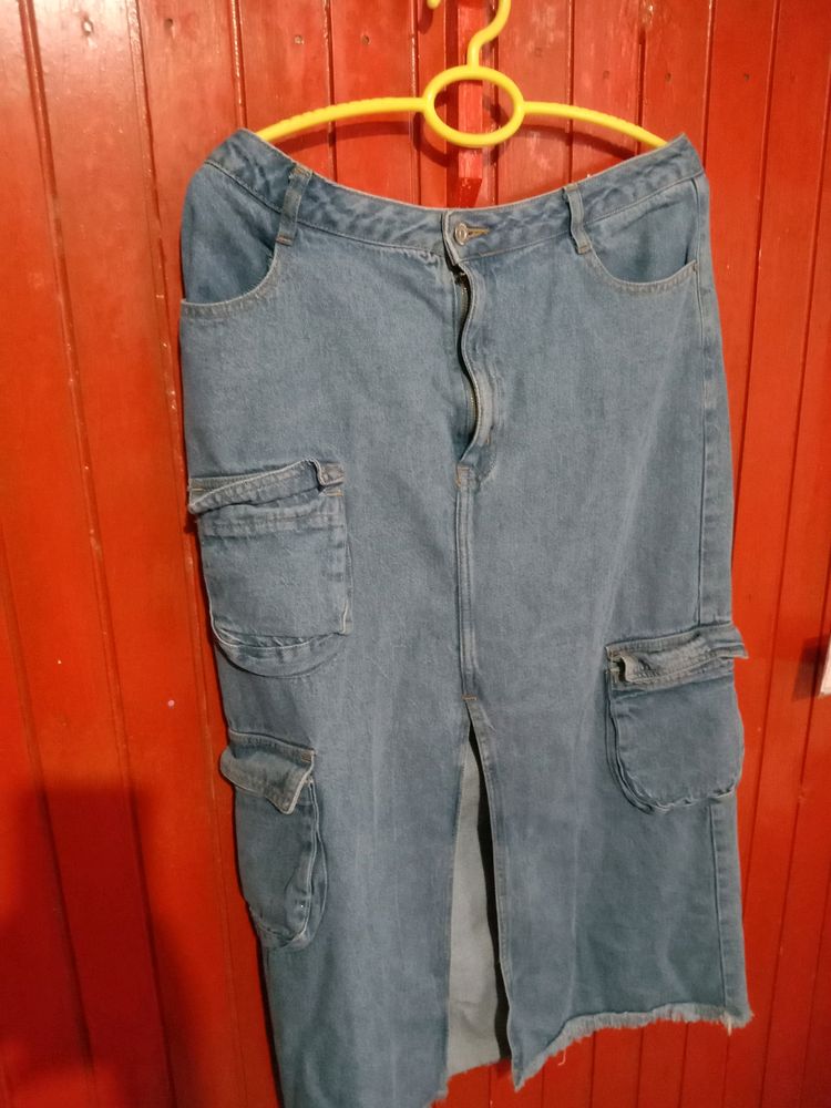 Long Denim Skirt