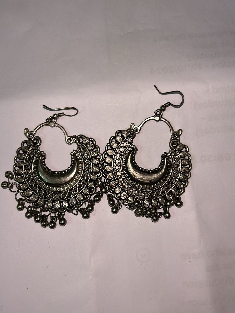 silver oxidised earings