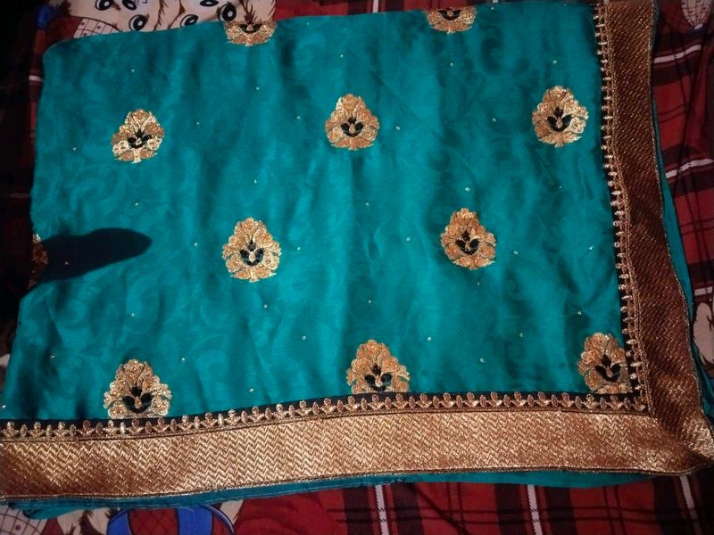 Wedding Party Stone Print Heavy Saree