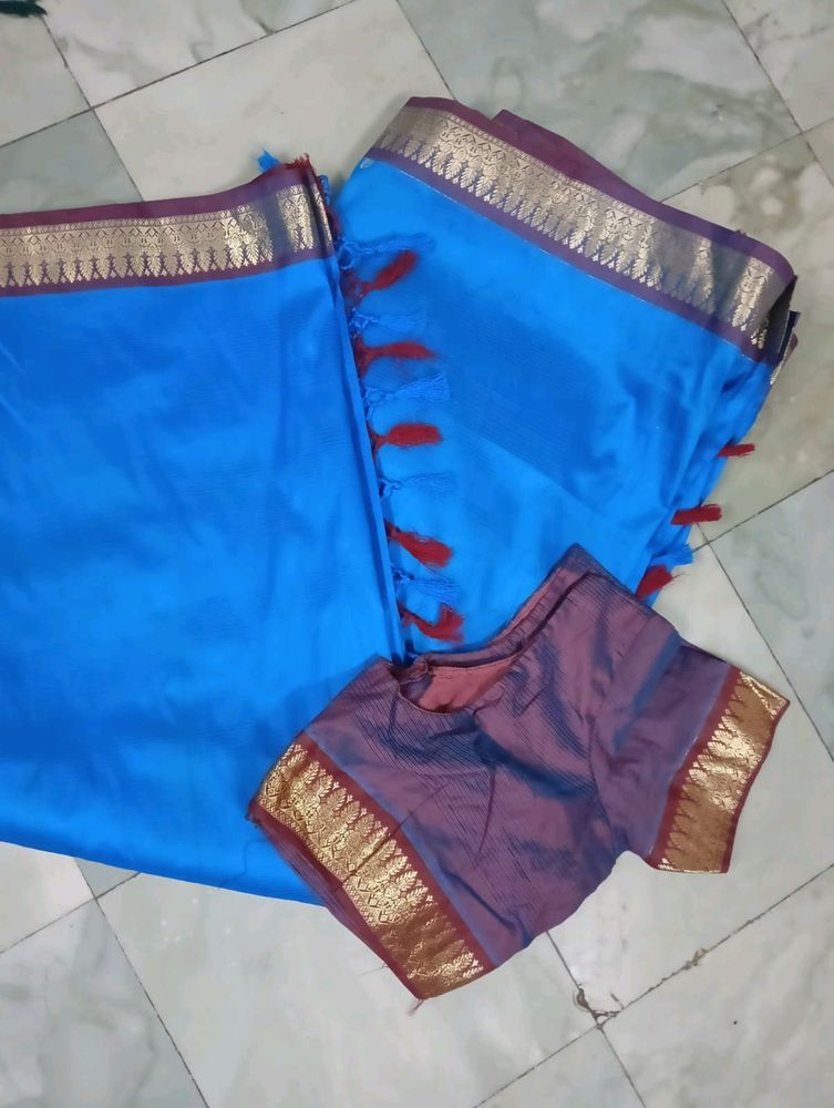 Multicolored Saree With A Stitched Blouse