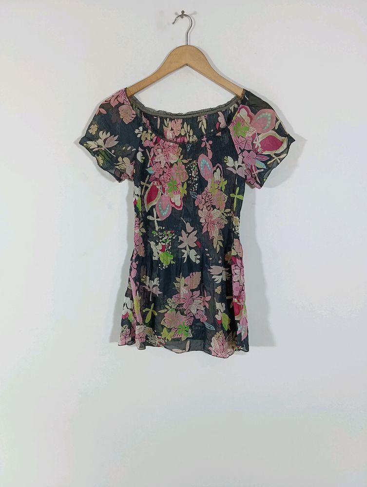 Black Printed Casual top (Women)