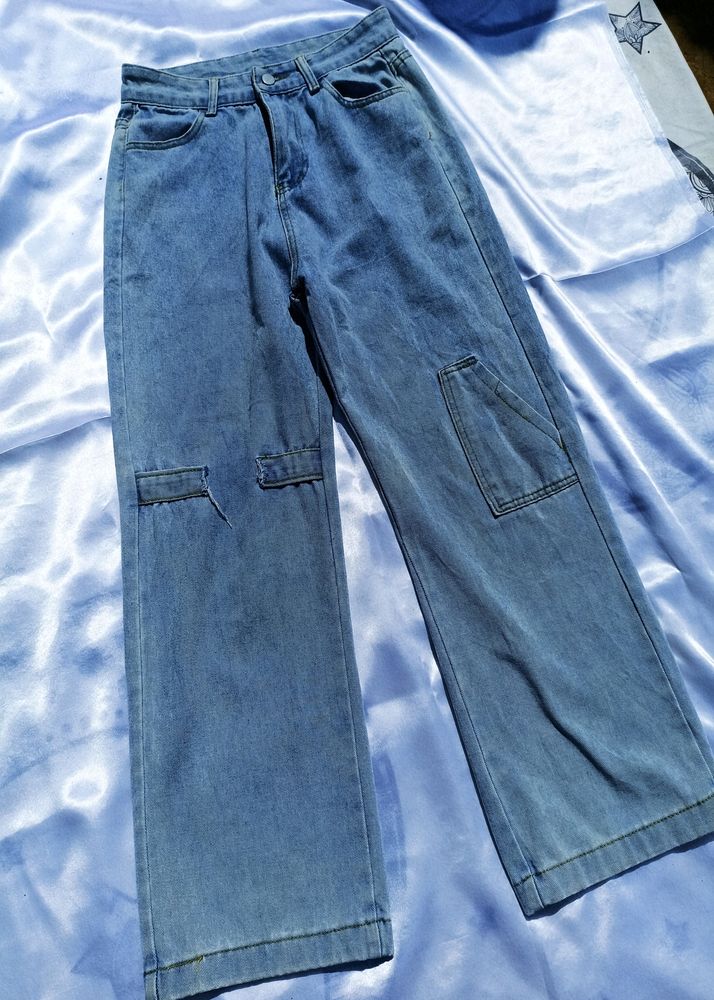 Clearance Sale! Highwaisted Wideleg Cargo Jeans 🥰