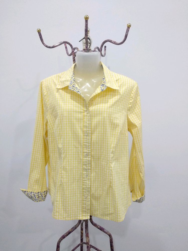 Sale🔥Yellow & White Checkered Shirt