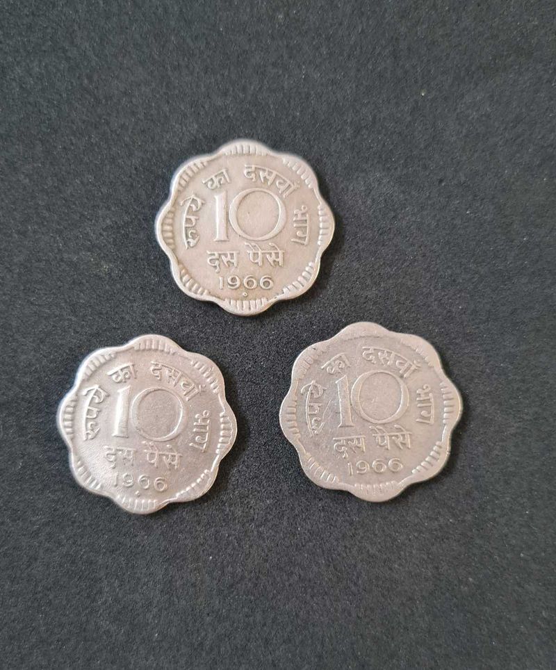 10 Naye Paise Coins of 1966