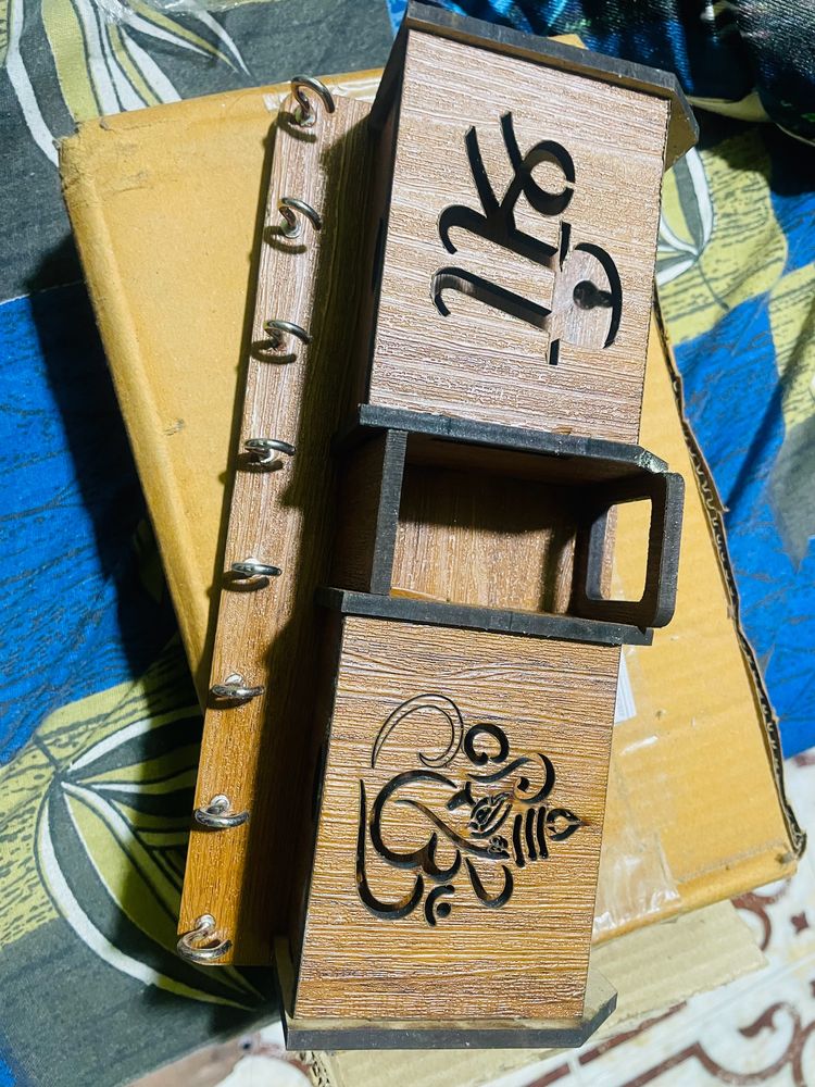 Wooden Key And Mobile Holder