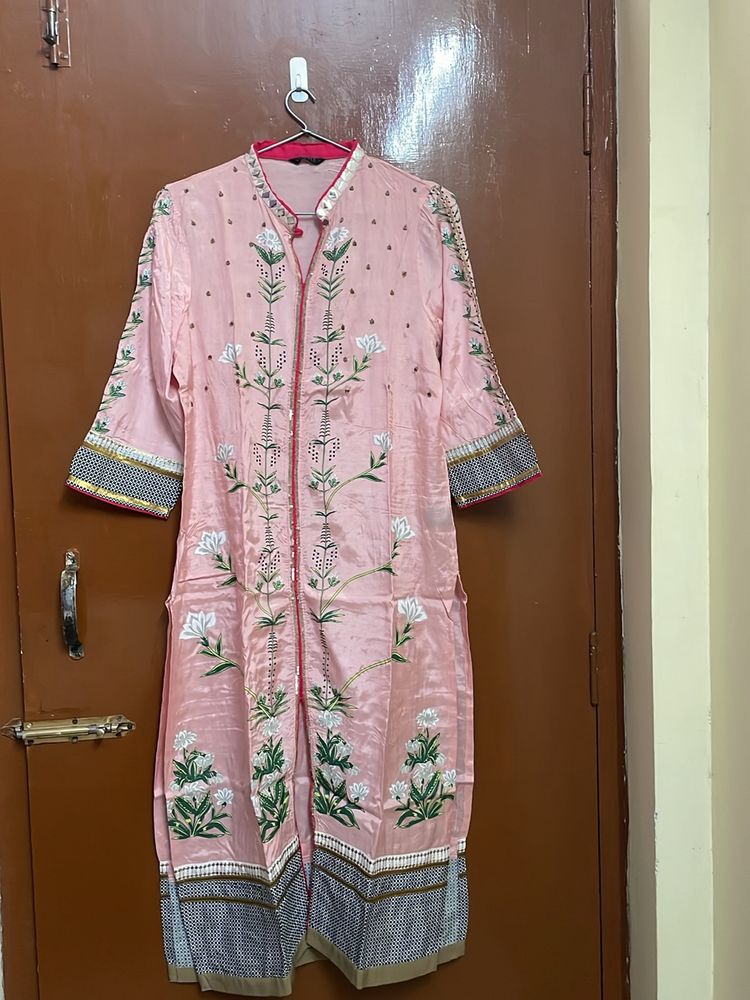 Peach And Magenta Festive Kurta