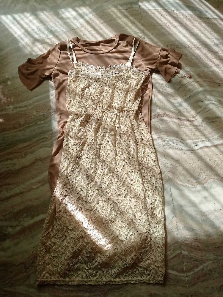 2 In One Korean Lace Dress