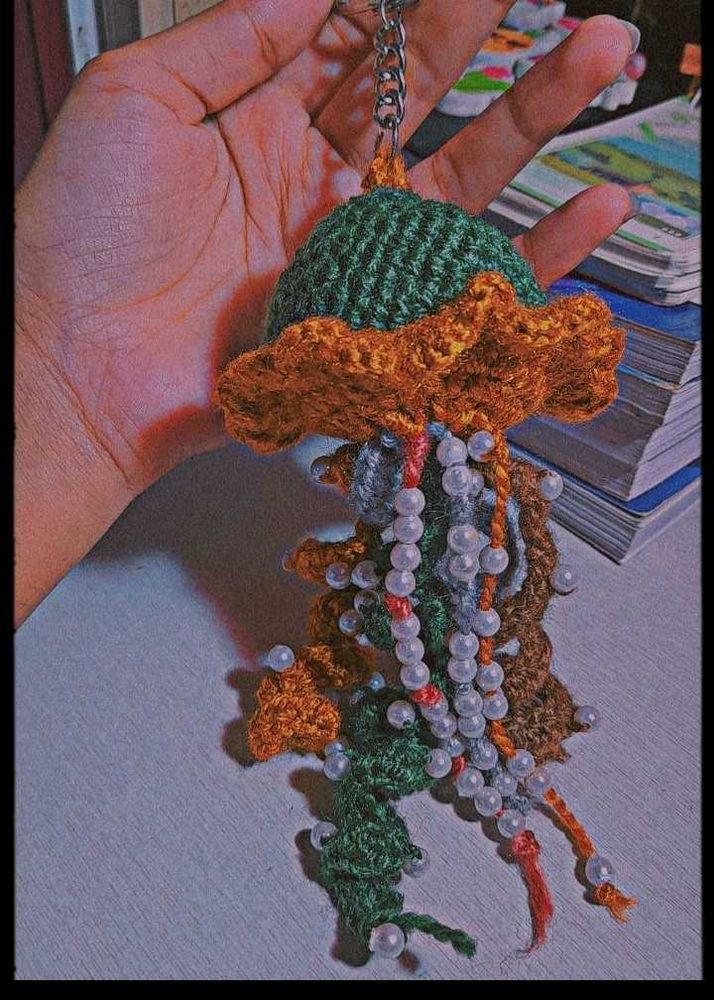 Crochet jellyfish Keychain