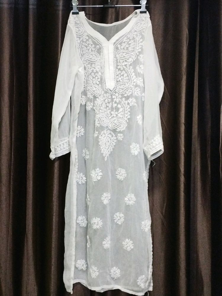 White Chicken Kurti Without Inner