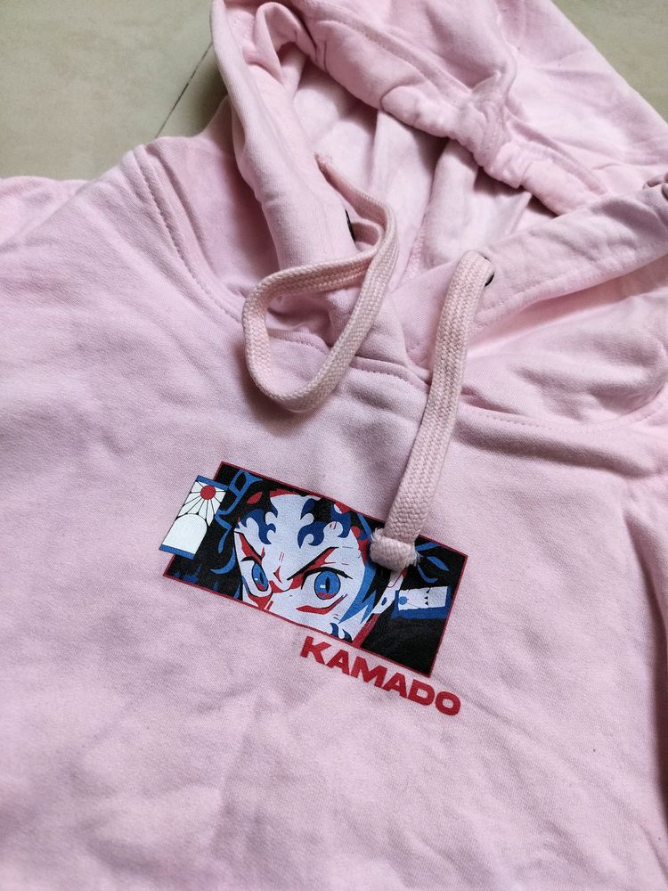 Demon slayer Anime Printed Pink Hoodie