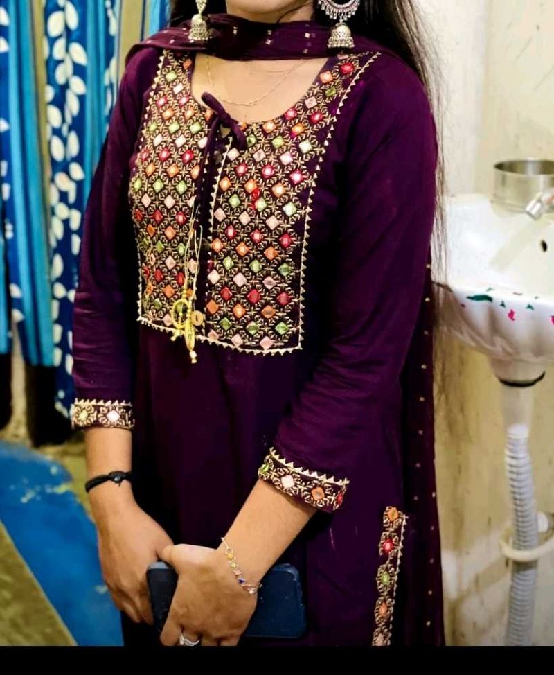 PURPLE KURTA SET