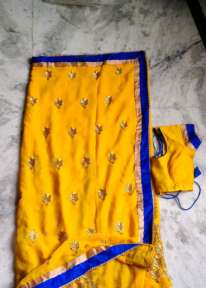 Yellow Beautiful Wedding Saree