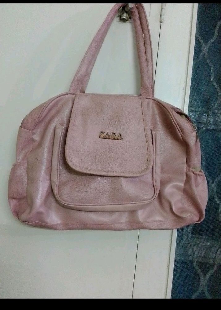 Combo Of Zara And Black Leather Handbag