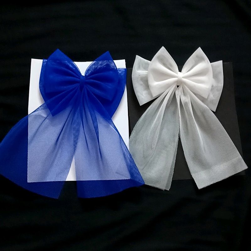 Hair Bow Clip || Combo Offer|| Both Blue& White