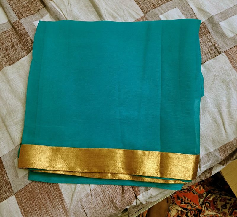 Sea Green Georgette  Saree💚