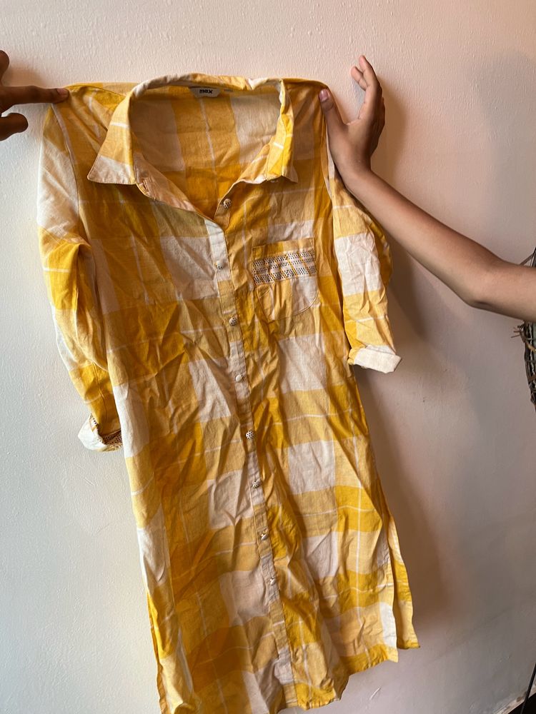 Max Yellow Kurta For Girls Ladies