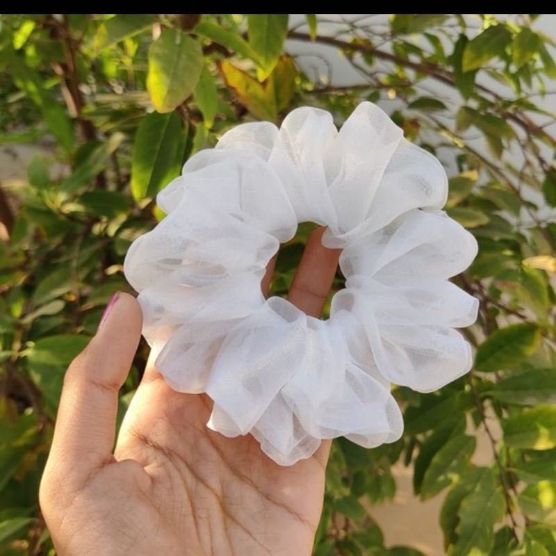 Organza Plain Scrunchies (Large Size)