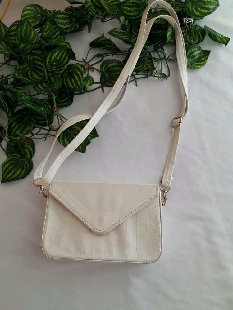 White Classy Sling Bag (Women's)