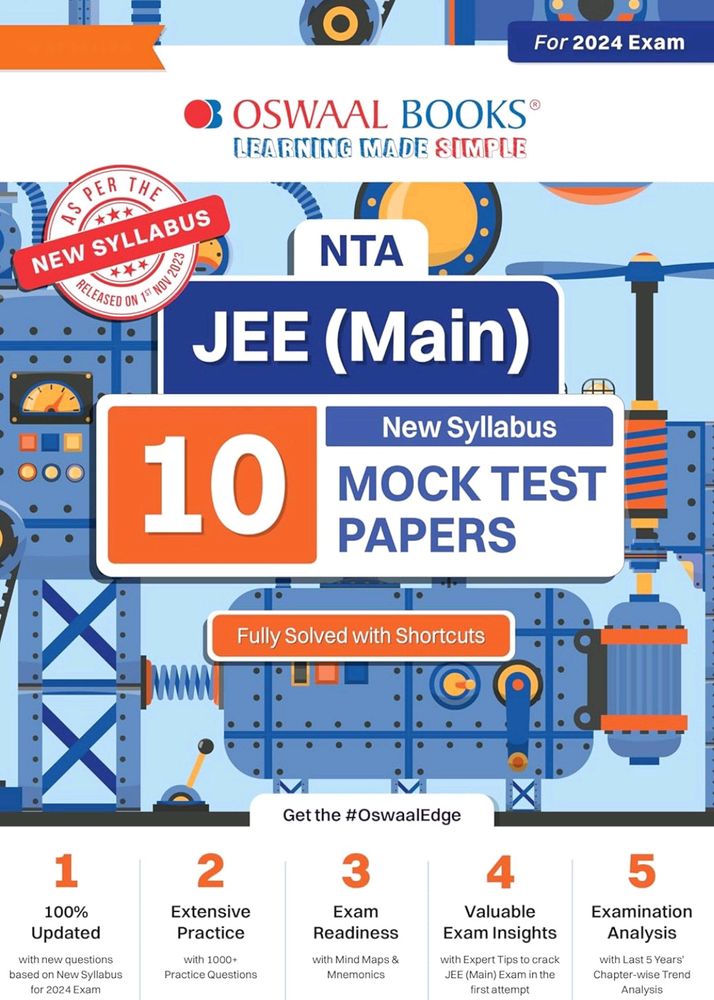 Oswaal NTA JEE (Main) 10 Mock Test Papers Book.