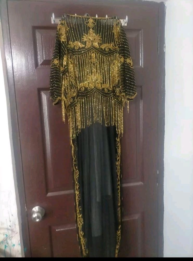 Stunning Shrug Cum  Floor Length Kaftan