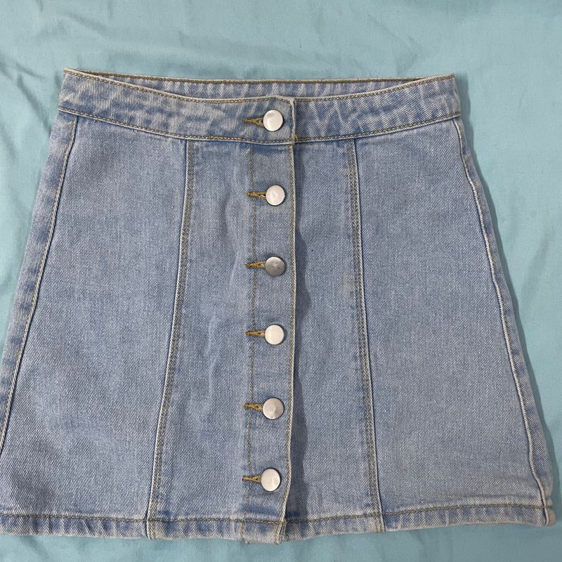 Light Blue Mini Jeans Skirt