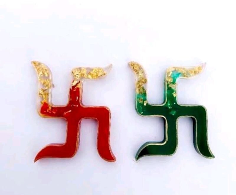 Pack Of 2 Swastik Resin Color Choice Available